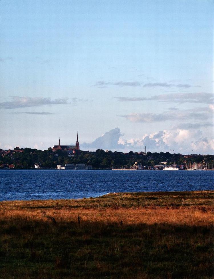 Mesterværk. Roskilde Domkirke, som den ser ud fra Veddelev. 