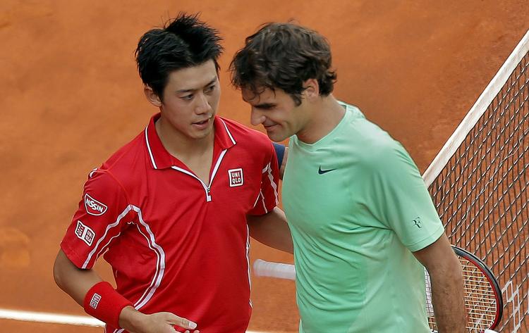 Overraskelse. Selv om Kei Nishikori er nummer 14 i verden, er en sejr over Roger Federer altid en overraskelse. 