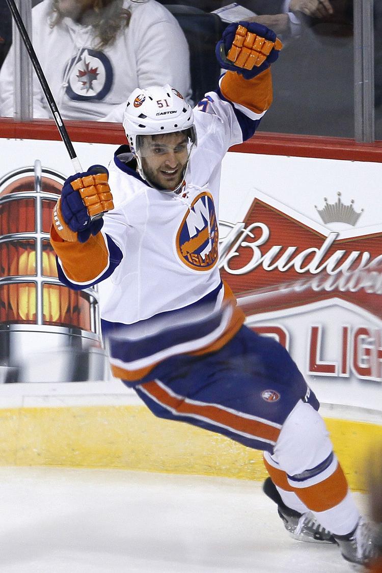 skadet. Frans Nielsen jubler over en scoring for New York Islanders. Men det kommer danskeren næppe til mere i NHL-slutspillet, efter han er blevet ramt af en skade. 