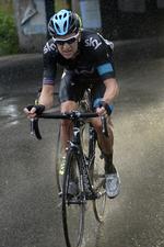 Britiske Bradley Wiggins styrtede som mange af de andre ryttere under dagens etape af Giro d'Italia. 