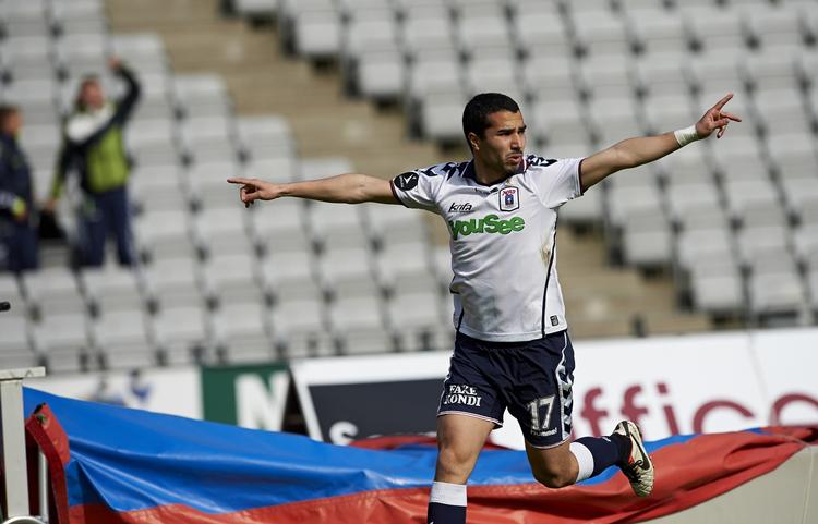 Jubel. Osama Akharraz scorer for AGF. 