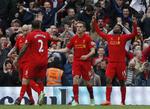 hattrick. Alle Liverpools tre mål mod Fulham blev scoret af Daniel Sturridge (yderrst th.). 