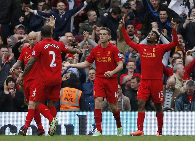 hattrick. Alle Liverpools tre mål mod Fulham blev scoret af Daniel Sturridge (yderrst th.). 