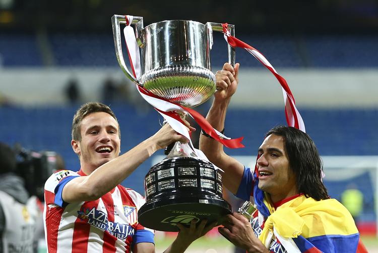 Stjerne. Radamel Falcao (til højre) spillede endnu en gang en hovedrolle for Atlético Madrid. 