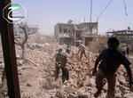 Bombarderet. Byen Qusair har været belejret af regeringsstyrker i flere uger. Efter heftige bombardementer har de nu overtaget magten i byen, som flere steder ligger i ruiner. 