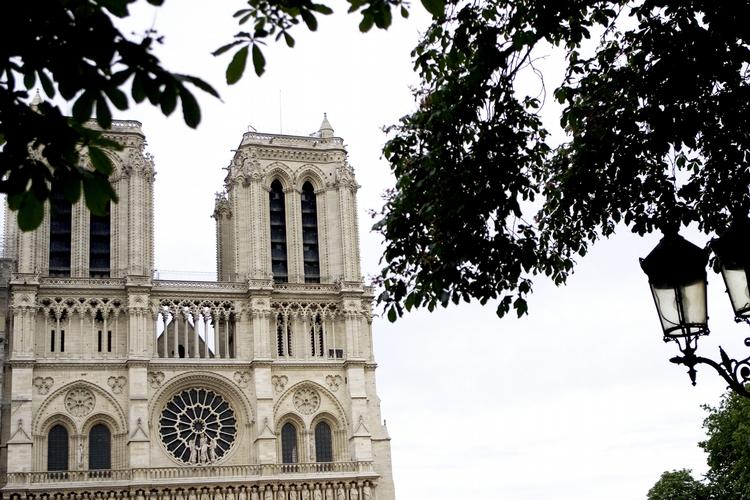 Turistmagnet. Katedralen Notre Dame i Paris. 