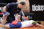 Ude. Andy Murray har aldrig været i finalen i Paris - og kommer det heller ikke i 2013. 