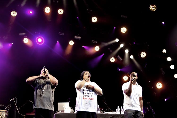 Festival. Hiphop-profilen er skarpt skåret på den nye københavnske Vanguard-festival, der løber af stablen 2.-3. august i Søndermarken. Her ses den amerikanske rap-trio De La Soul, der i 2011 gav koncert under Smukfst. I august kan de opleves i Søndermarken. 