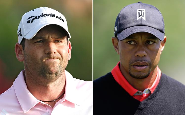 kylling. Der er isnende koldt mellem de to golfstjerner, Sergio Garcia (tv) og Tiger Woods. Og stemningen mellem de to er ikke blevet bedre efter en racistisk bemærkning af spanieren. 