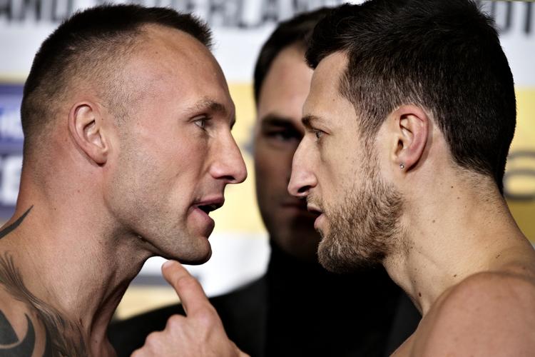 sportsdramaer. Ifølge bokseeksperter 'vandt' Mikkel Kessler (tv) det første møde med modstanderen til VM-opgøret, Carl Froch, ved indvejningen i går. Kessler var rolig og smilende, mens Froch virkede mere nervøs, talende og flakkende. 