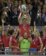Omsider. En jublende lykkelig  Thomas Müller scorede otte gange for Bayern i denne sæsons Chamnpions League. 