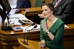 V-ordfører. Ellen Trane Nørby var første politiske ordfører på talerstolen under afslutningsdebatten. 