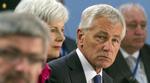 FORsvar. Natos forsvarsministre, her Chuck Hagel fra USA, diskuterer i Bruxelles, hvordan alliancen kan hjælpe lande, der bliver udsat for hackerangreb. 