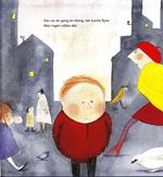 Luftig. Med klarøjede farver og runde hoveder visualiseres historien om drengen, der kan flyve. Illustration: Maj Olika. 