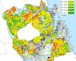 Sofavælgere. Farverne angiver valgdeltagelsen i de forskellige områder af København. De rødeste felter angiver en valgprocent under 25 procent, mens de gule viser en valgprocent på 50-55 procent. Den helt grønne farve angiver en valgdeltagelse over 85 procent. 