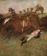 Fald. Degas påbegyndte dette motiv allerede i 1860'erne, hvorerfter han prøvede at få det optaget på Salonen, som var den tids store officielle udstillingssted i Paris. 