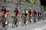 Front. BMC-holdet fik den gule trøje, Mathias Frank, godt gennem dagens 161 km og forsvarede førstepladsen. 