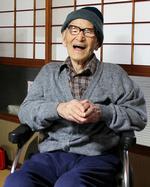 Glad. Dette billede af Jiroemon Kimura er taget 15. oktober 2012, hvor han officielt blev udpeget som verdens ældste person. 