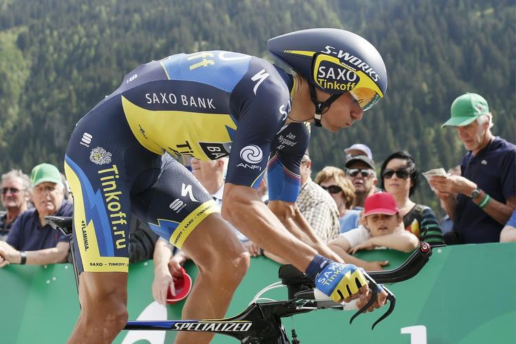 Tidskørsel. 23 sekunder har Roman Kreuziger op til førstepladsen inden dagens enkeltstart. 