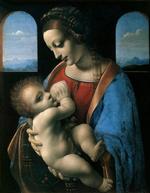 Amning. 'Madonna Litta', ca. 1490. Maleri: Leonardo da Vinci, Eremitagen, Skt. Petersborg. 