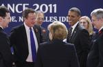 Træf. Et par af dagens hovedpersoner ses til et tidligere G20-topmøde. David Cameron, Angela Merkel, Barack Obama og Stephen Harper får sig en sludder. 