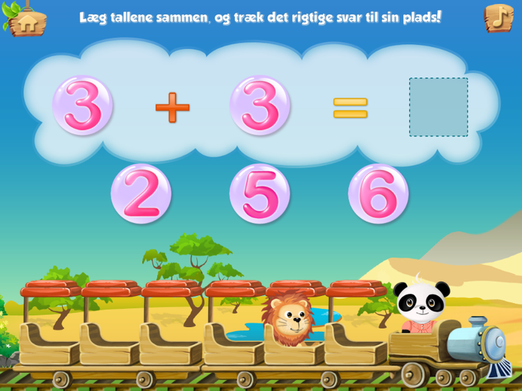 Begynderapp. Lola skal langsomt fylde sit matematik-tog op, men det kan kun gøres, hvis man er skarp på tallære, figurer og enkle regnestykker. Sød begynder app, men næsten for meget baseret på repetition og udenadslære fremfor forståelse. 