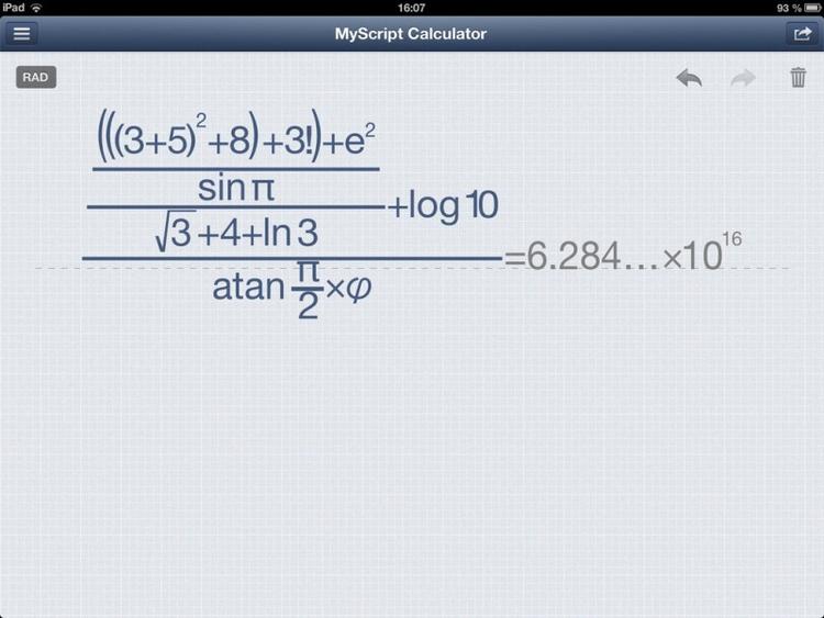 Lommeregner. Skriv regnestykket ned på skærmen ganske normalt, og Myscript Calculator tryller automatisk svaret frem. Et suverænt pædagogisk værktøj, der endda er ganske gratis. 