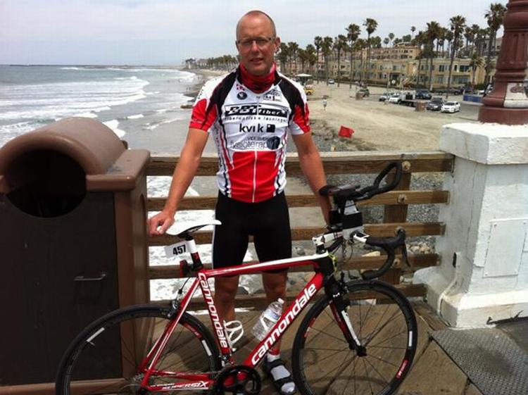 cykel-maraton. Henning Larsen før starten på Race Across America, som går gennem ørken og bjergområder i 13 amerikanske stater. 