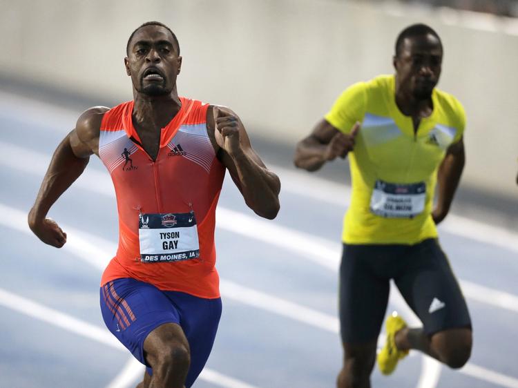 Årsbedste. Tyson Gay (tv) kappede med sine 9,75 sekunder 11 hundrededele af årets hidtil bedste tid. 