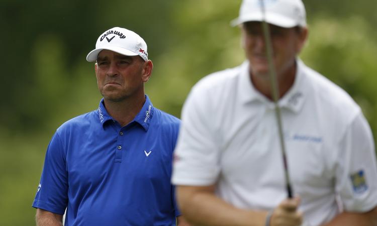 TOPDUO. Både Thomas Bjørn og Ernie Els sluttede turneringen i München med en birdie og dermed en runde i 69 slag, der gjorde dem til nummer 2 og 1 i turneringen. 