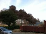 Brand. Branden på Ydre Østerbro har udviklet voldsom sort røg. 