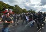 Protest. Atter store demonstrationer i forbindelse med mini-vm i fodbold i Brasilien. Her fra byen Brasilia. 