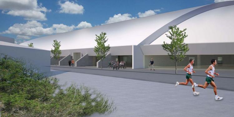 hal. En helt ny glasfacade og indgang fra Julius Andersens Vej vil gøre Club Danmark Hallen lys og indbydende, skriver kommunen i en pressemeddelelse. 