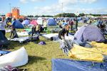 Lejrliv. Festivalgængerne har taget hul på årets Roskilde Festival. 