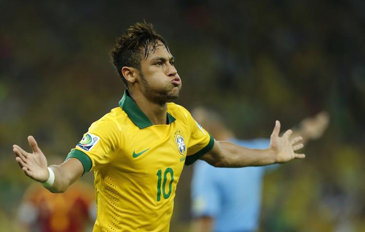 måltyv. Neymar fejrer sit mål i mini-VM-finalen mod Spanien. 