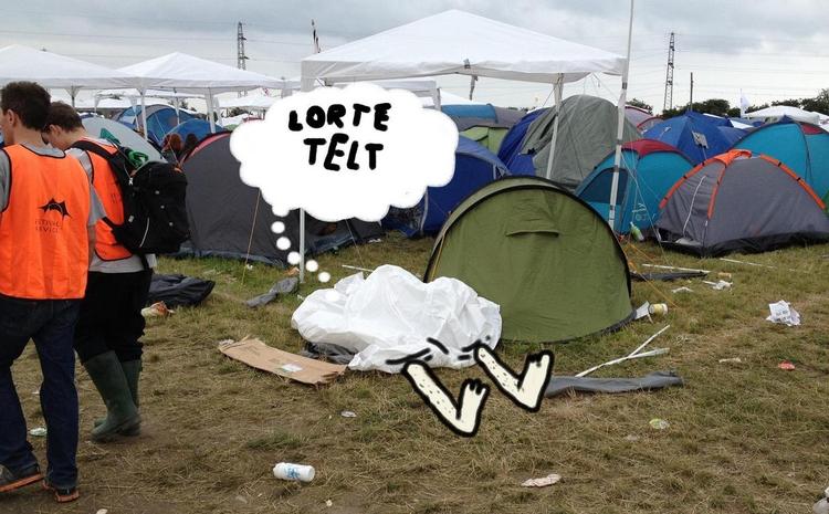 Merdique! Politikens bladtegner fik ikke lov til at sove på Orange Scene. Alternativet var ikke så komfortabelt. Og det er stadig ikke lykkedes at opsnuse hverken en god Brie de Meaux eller anstændig vin rouge. 