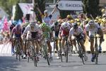 Spurt. Mark Cavendish kom ind på fjerdepladsen på dagens etape efter Andre Greipel, Peter Sagan og Marcel Kittel. 