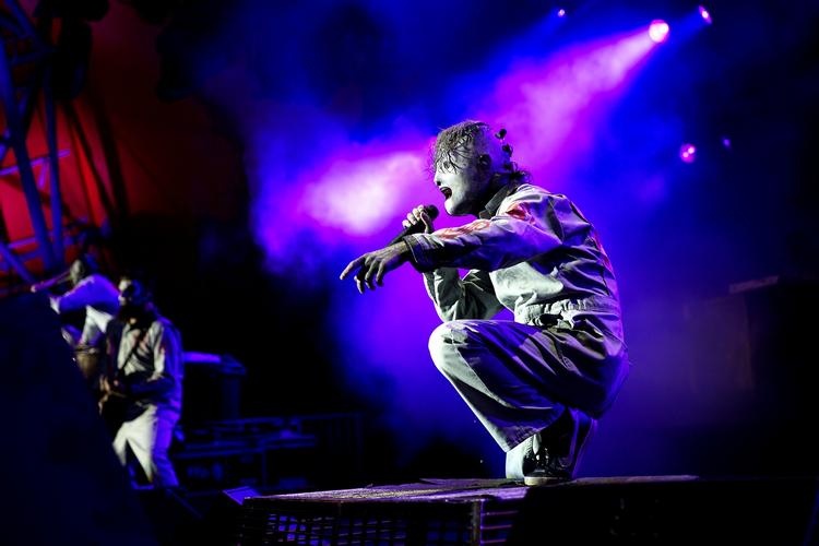 Slipknot. Det gik heftigt for sig ved koncerten på Orange Scene i aftes. 