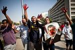 støtte. Flere steder i Kairo var der i dag demonstrationer til støtte for den afsatte præsident Mohammed Morsi. 