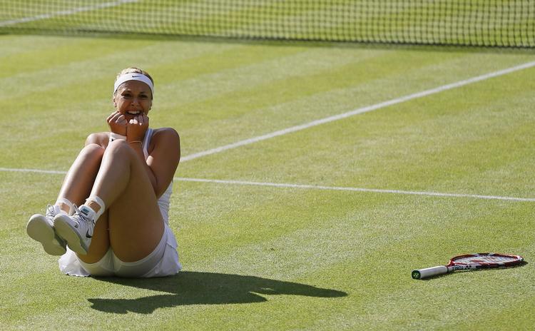 Græsfinale. Sabine Lisicki jublede, da hun spillede sig i finalen i Wimbledon. 