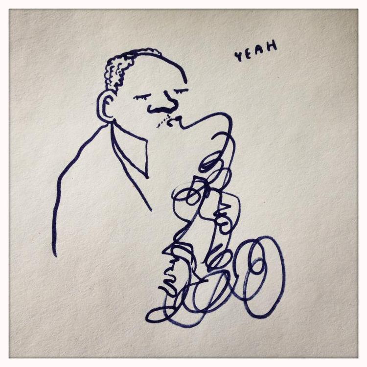 Virtuoso. Beboppen kræver et stort teknisk mesterskab, og stjernerne bag genren tæller bl.a. Charlie Parker og Thelonious Monk. Tegning: Philip Ytournel 