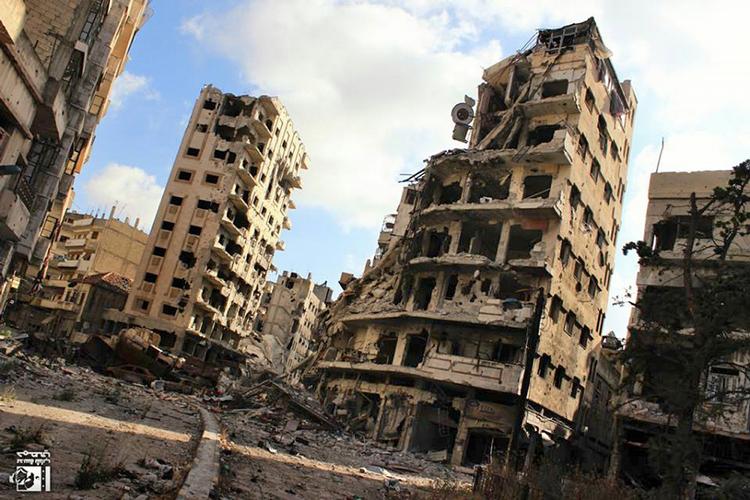 Bombet. Borgerkrigen har været ødelæggende for Homs og dens indbyggere. 
