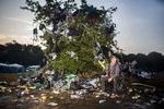 Skraldetræ. På Roskilde Festival håber man, at gæsterne næste år vil dukke op med bedre oprydningsegenskaber. 