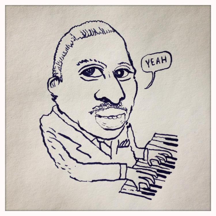 Yeah. I dag taler vi især om 'mainstream' som det brede bælte af jazz med udgangspunkt i amerikansk swing og bebop. Tegning: Philip Ytournel 