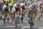 Hurtig. Marcel Kittel (th) er nu dobbelt etapevinder i årets Tour de France. 