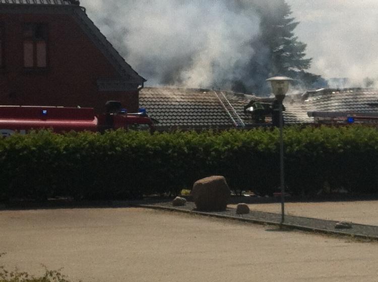 Brand. Galleri Draupner i Skanderborg brænder. 