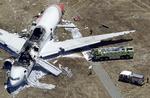 ØDELAGT. Boeing 777 mistede halen under landingen i San Franciscos lufthavn. 