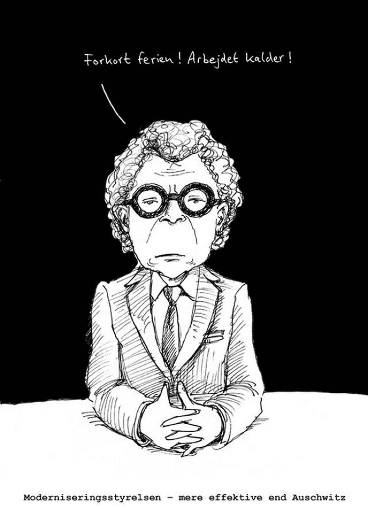 Satire. »Vi stiller spørgsmålstegn ved, om vi bliver lykkeligere af at arbejde mere. For politikere og arbejdsgivere taler så meget om arbejdets lyksaligheder. De bruger finanskrisen som legitim grund til at presse citronen og effektivisere alting«, siger Jan Egesborg, der er en del af Surrend. 