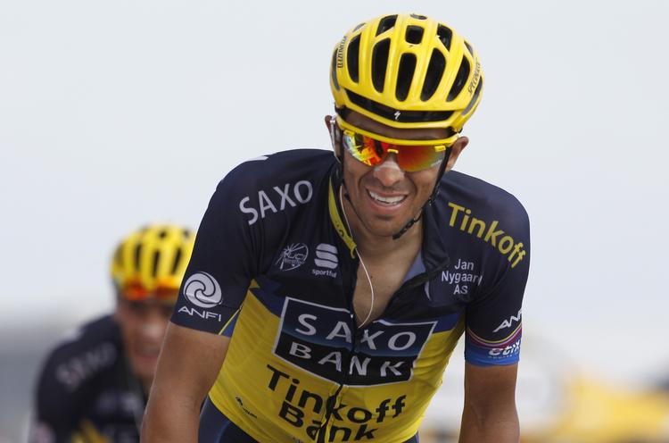 Tredjeplads. Albert Contador ligger på en tredjeplads i den samlede stilling. 4,25 minutter efter manden i den gule trøje, Chris Froome. 