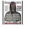 Spørgsmål. Hvornår slutter det, lyder det på forsiden af newyorkeravisen The Daily News. Vreden er ikke slut på Twitter - selv om enkelte upassende jokes også sniger sig ind. 
